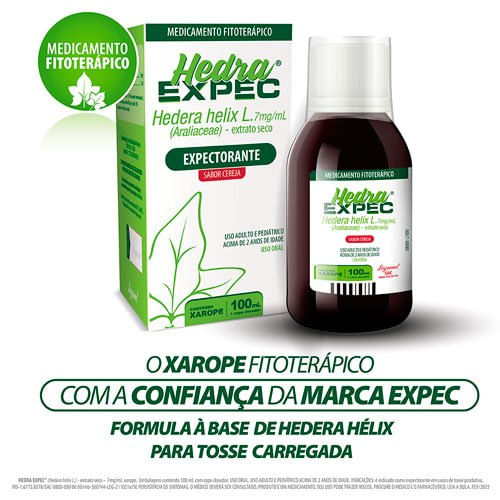 Encontraproduto.com.br - Hedra Expec Xarope 7mg com 100ml - Legrand