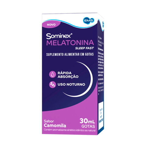 Suplemento Alimentar Sominex Melatonina Sleep Fast Gotas Sabor Camomila 30ml