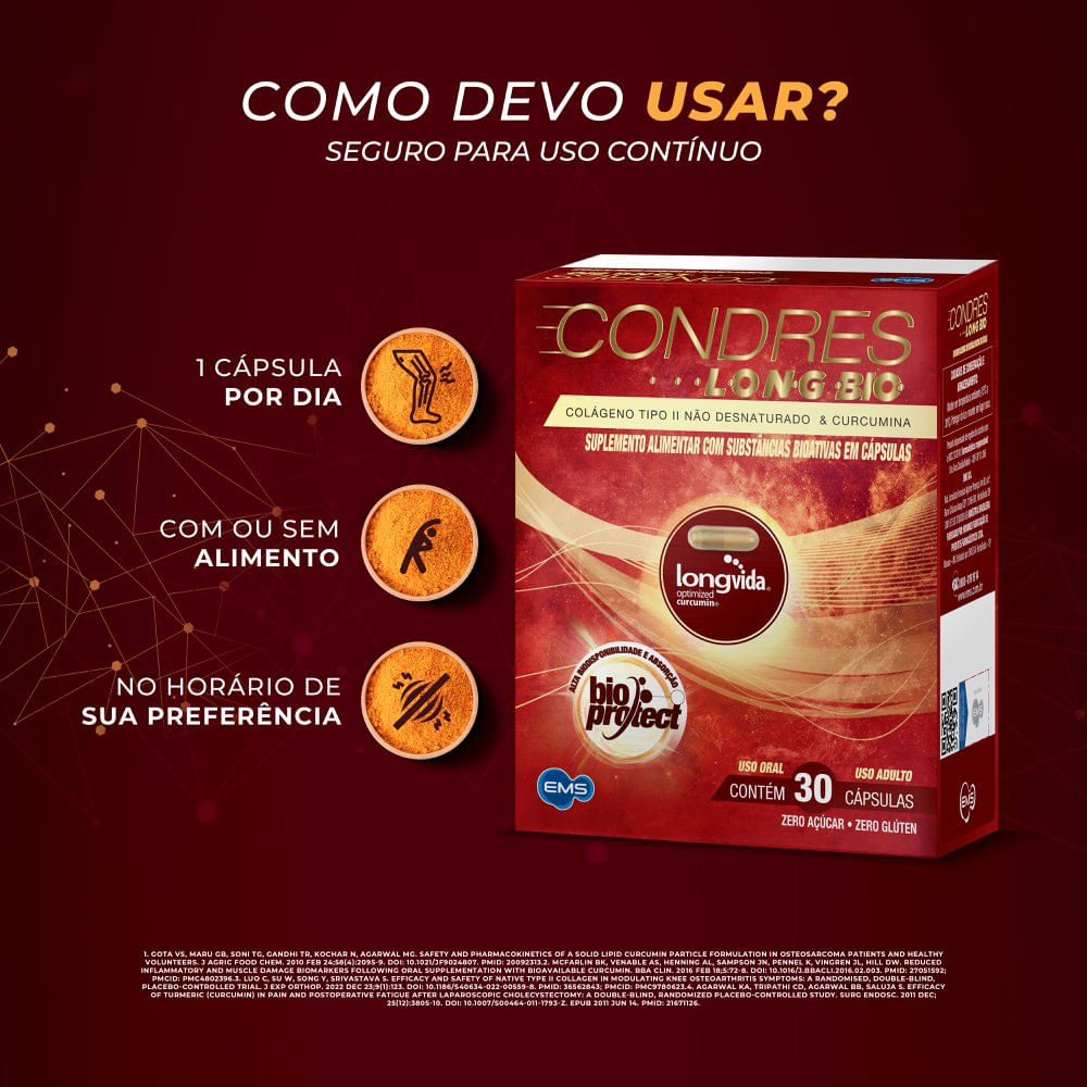 Suplemento Alimentar Condres Long Bio 30 Cápsulas