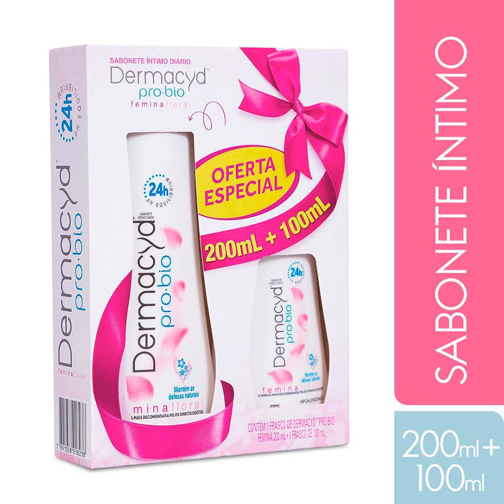 Encontraproduto.com.br - SAB DERMACYD INTIMO FEMINA 24H 200ML + 100ML