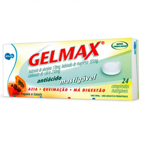 Gelmax 178mg+185mg+230mg - 24 Comprimidos