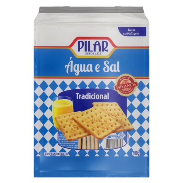 Encontraproduto.com.br - Biscoito Cream Cracker Água e Sal Pilar 400 g