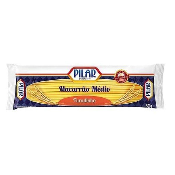Encontraproduto.com.br - Macarrão Pilar Furadinho Espaguete Comum Pacote com 500g