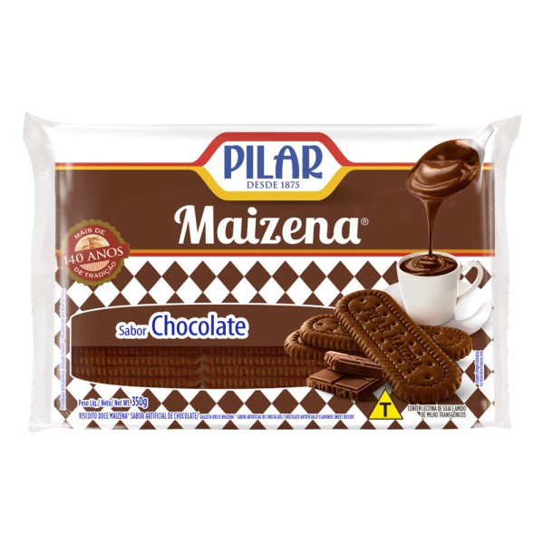 Encontraproduto.com.br - Biscoito Maizena Pilar Chocolate Pacote com 350g