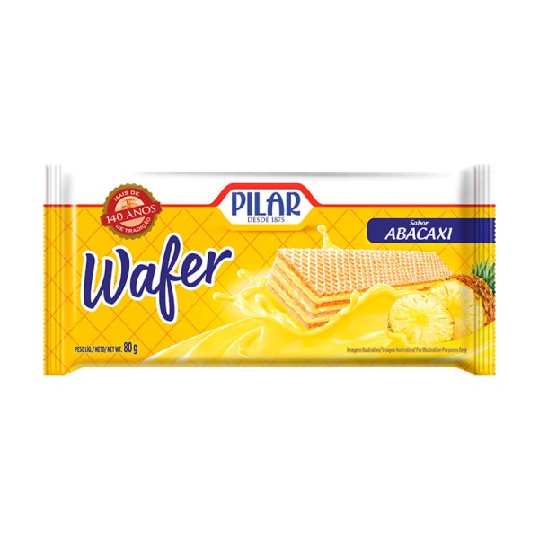 Encontraproduto.com.br - Biscoito Wafer Pilar 80g Abacaxi