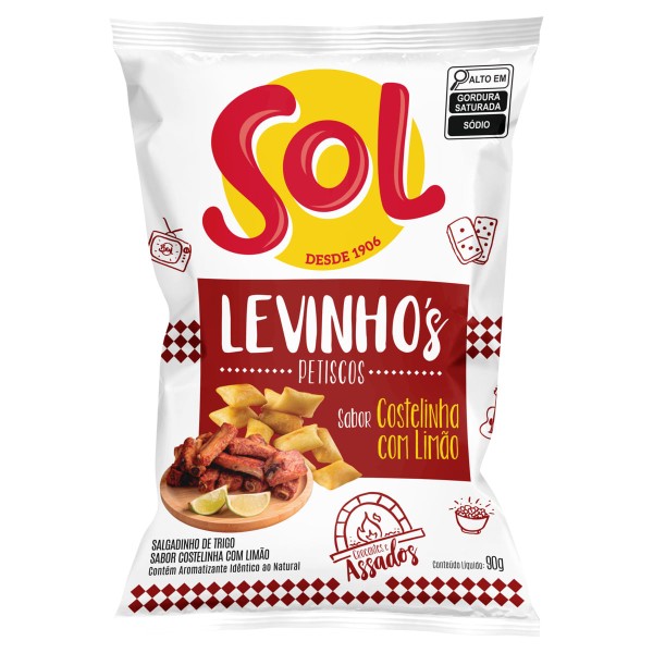 Encontraproduto.com.br - Salgadinho Sol Levinho Costela Com Limão 90g