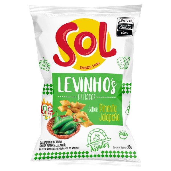 Encontraproduto.com.br - Salgadinho Sol Levinho Pimenta Jalapeno 90g