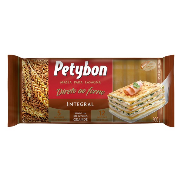 Encontraproduto.com.br - Massa para Lasanha Integral Tradicional Petybon 200g