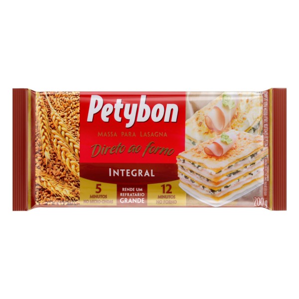 Encontraproduto.com.br - Massa para Lasanha Integral Tradicional Petybon 200g