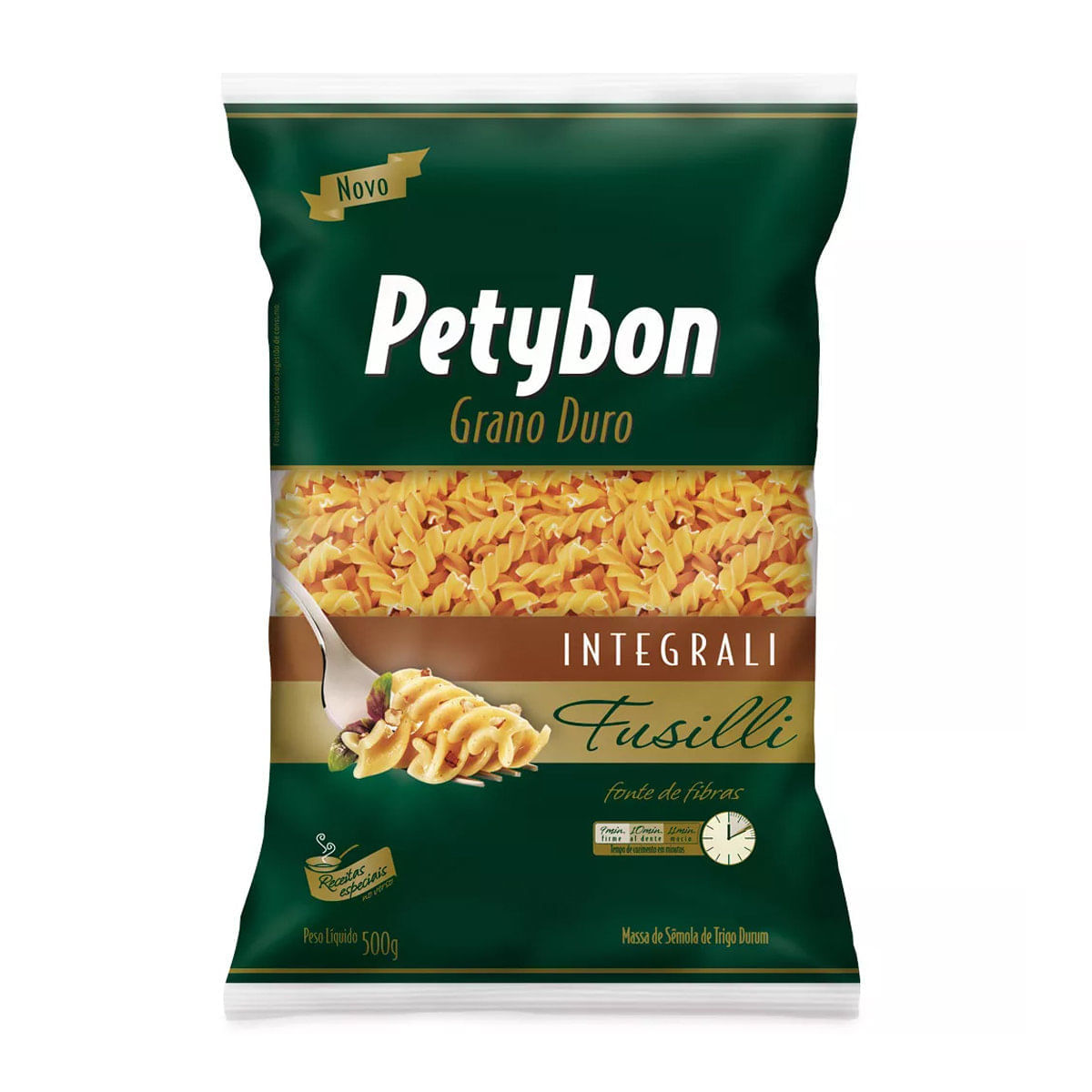 Encontraproduto.com.br - Macarrão Integral Grano Duro Petybon Fusilli Pacote com 500g
