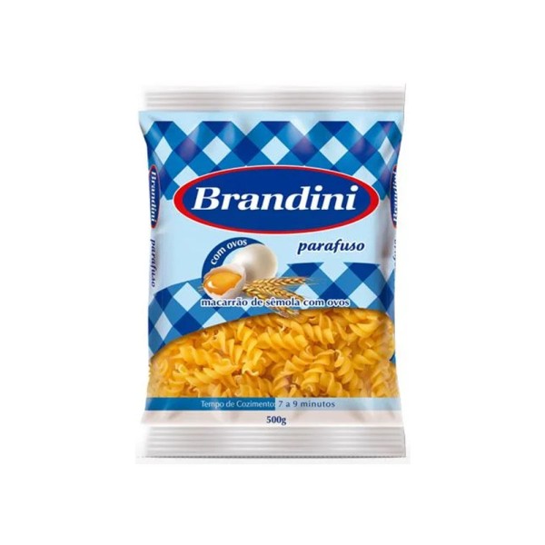 Macarrão Parafuso Com Ovos BRANDINI Pacote 500g