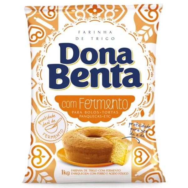 Farinha de Trigo Dona Benta Com Fermento Pacote com 1kg