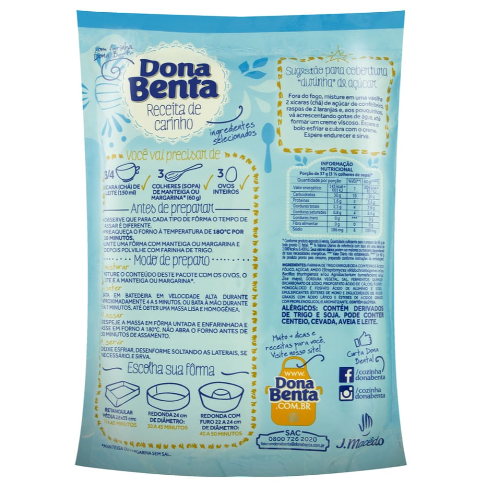 Encontraproduto.com.br - Mistura para Bolo Dona Benta Laranja Pouch com 450g