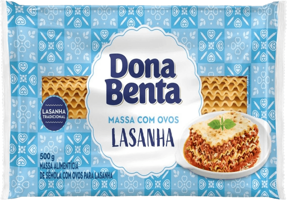 Massa para Lasanha Dona Benta Com ovos Pacote com 500g