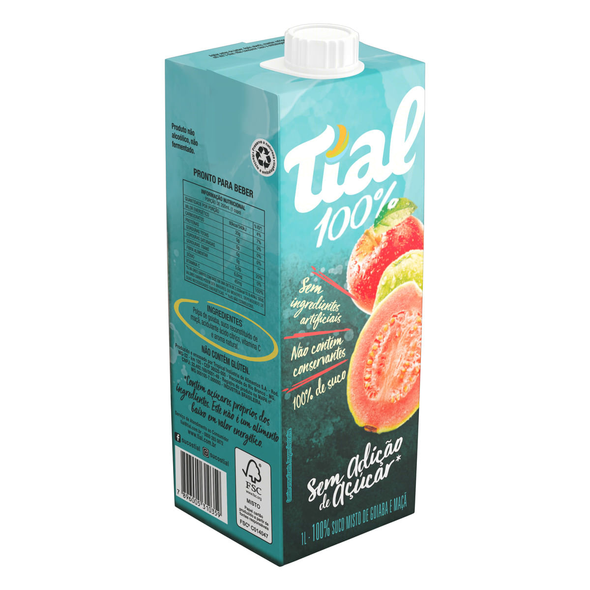 Encontraproduto.com.br - Suco Pronto Tíal 100% Zero Açúcar Goiaba 1L