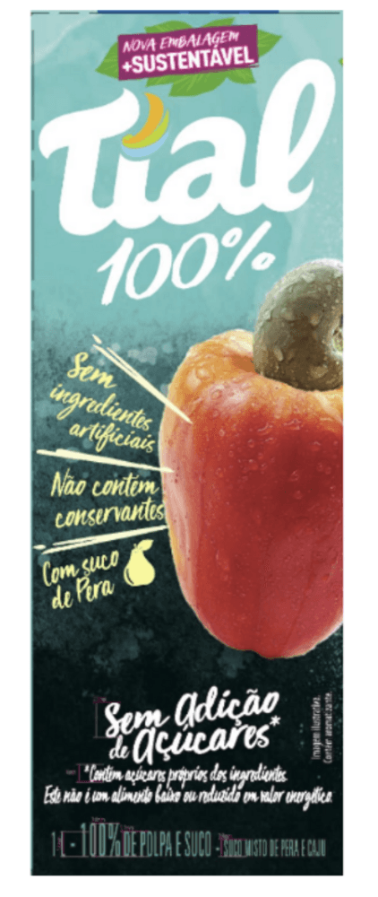 Suco Integral Tial Caju e Pera TP com 1L