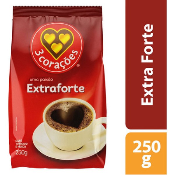 Encontraproduto.com.br - Café 3 Corações Extra Forte Pacote com 250g
