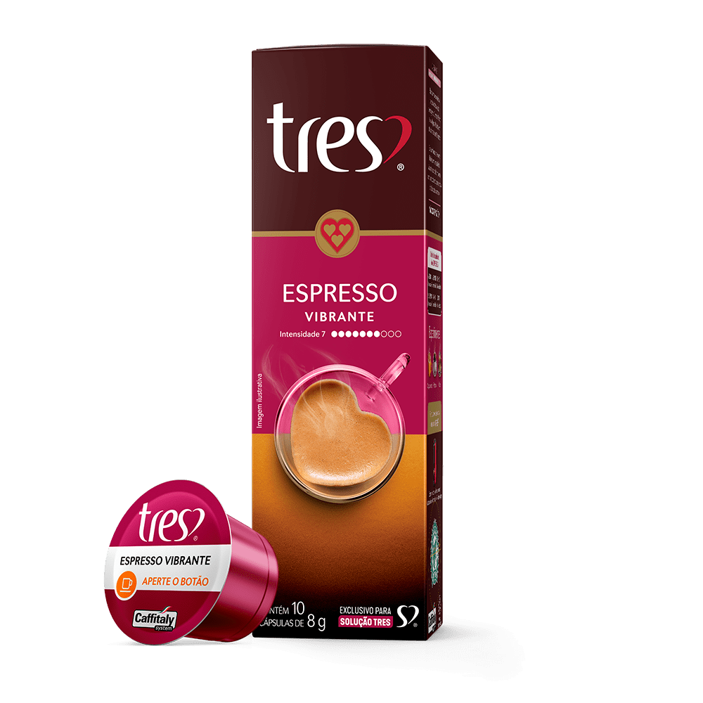 Café em Cápsulas 3 Corações Vibrante Caixeta com 10x8g