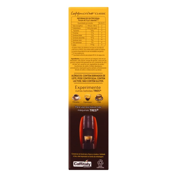 Encontraproduto.com.br - Capsula Cappuccino Classic c/10 - Três Corações