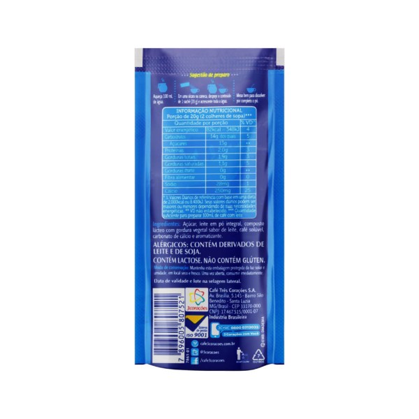 Encontraproduto.com.br - Café Com Leite 3 Corações Sachê 20g