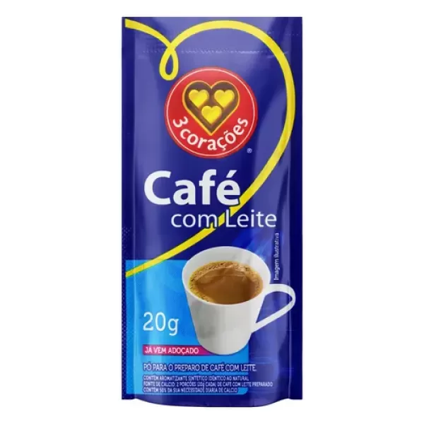 Café Com Leite 3 Corações Sachê 20g