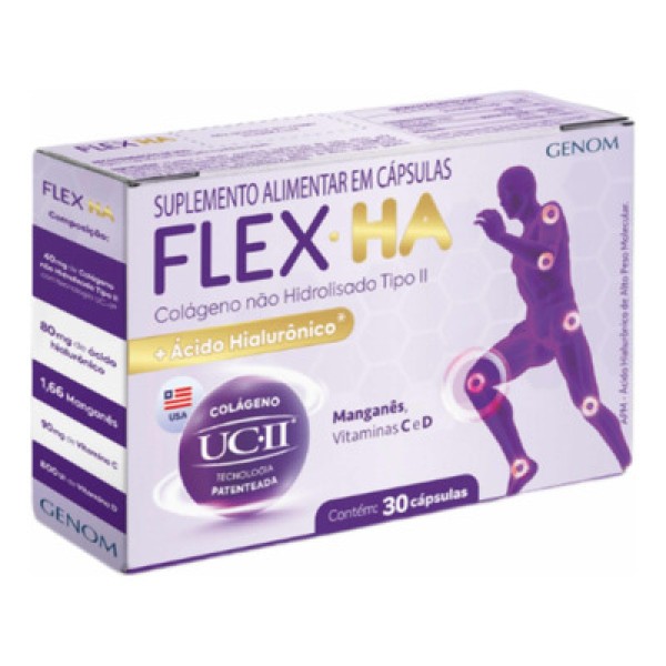 Suplemento Alimentar Genom Flex Ha 30 Cápsulas