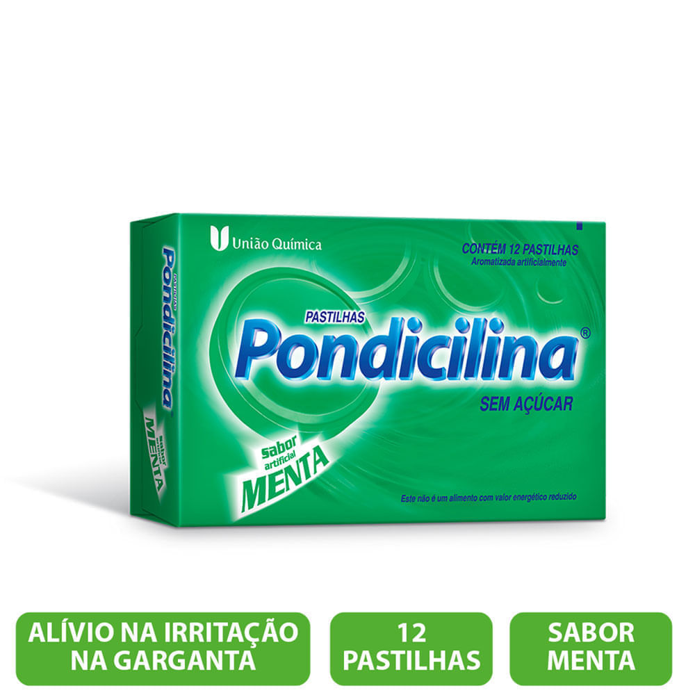 Encontraproduto.com.br - Pondicilina VITAMINA C caixa com 12 pastilhas sabor menta