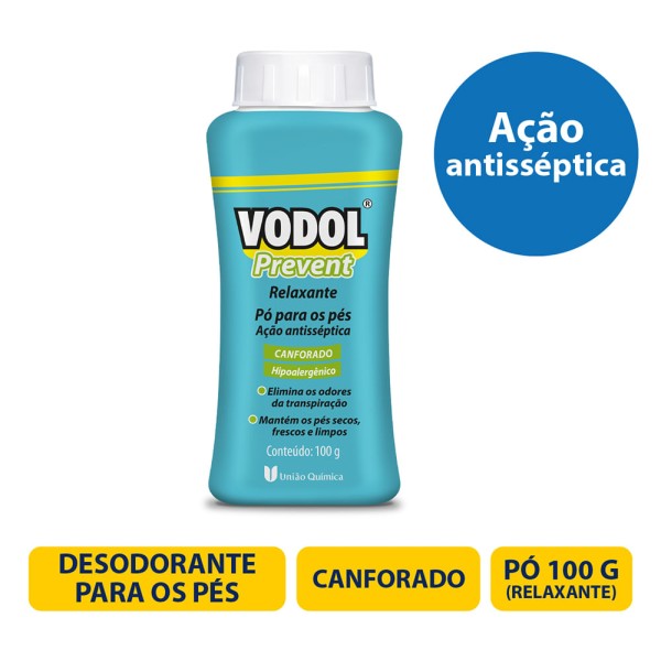 Vodol Prevent RelaxanteTalco em Pó para os Pés Prevent Relaxante Pote 100 g