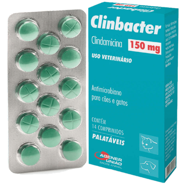 Encontraproduto.com.br - Clinbacter 150mg - Antimicrobiano para Cães e Gatos