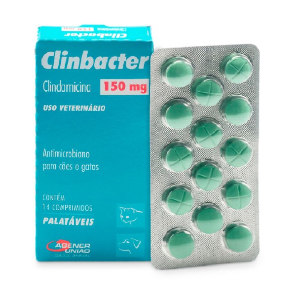 Encontraproduto.com.br - Clinbacter 150mg - Antimicrobiano para Cães e Gatos