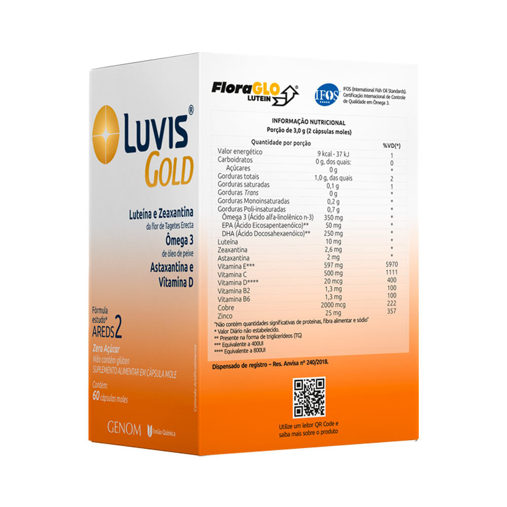 Encontraproduto.com.br - Luvis Gold Com 60 Capsulas Moles