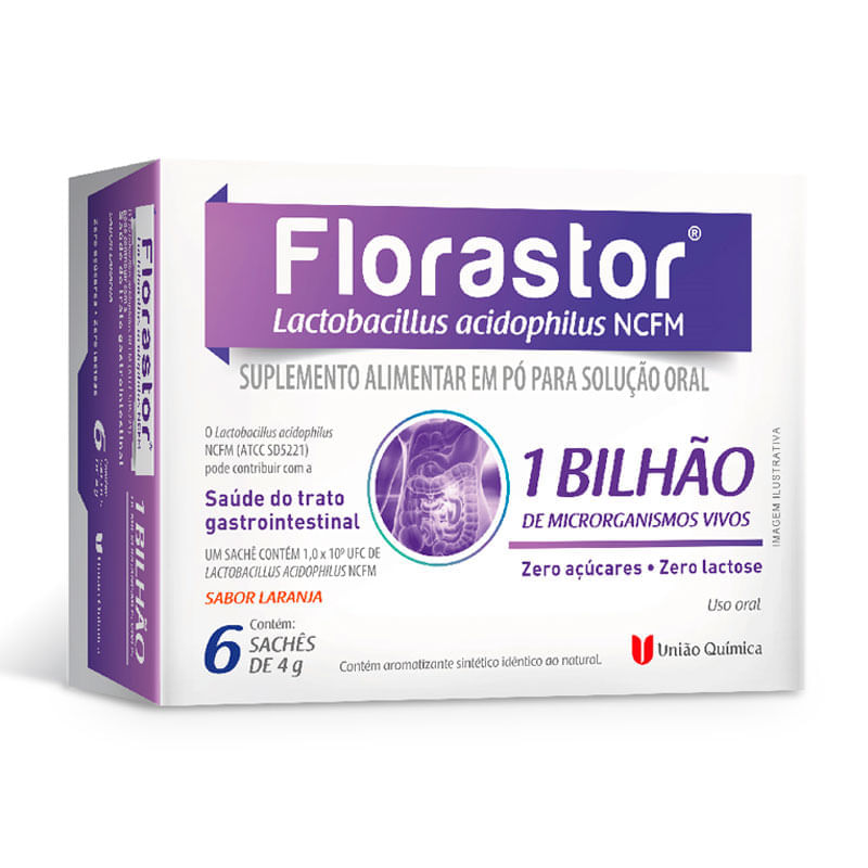 Encontraproduto.com.br - Probiótico Florastor 1 Bilhão Regulador Intestinal 6 Sachês