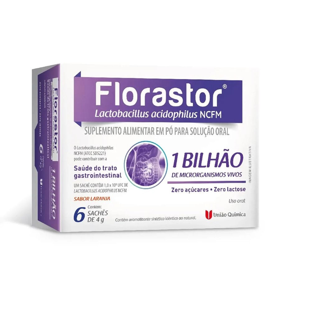 Encontraproduto.com.br - Probiótico Florastor 1 Bilhão Regulador Intestinal 6 Sachês