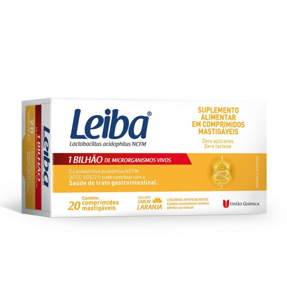 Encontraproduto.com.br - Leiba Com 20 Comprimido Mastifavel 1 Bilhao Laranja