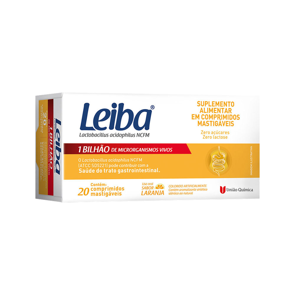 Encontraproduto.com.br - Leiba Com 20 Comprimido Mastifavel 1 Bilhao Laranja