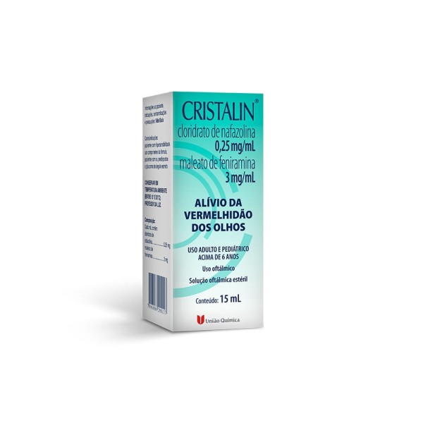 Encontraproduto.com.br - Colírio Antialérgico e Descongestionante Cristalin 0,25mg/ml + 3mg/ml 15ml