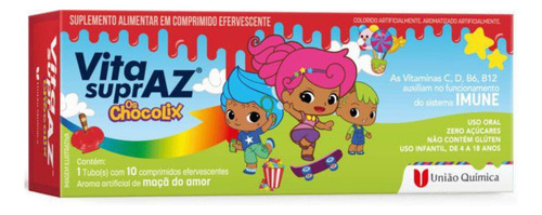 Encontraproduto.com.br - Vita Supraz Os Chocolix Com 10 Comprimidos Efervescentes Maca Do Amor