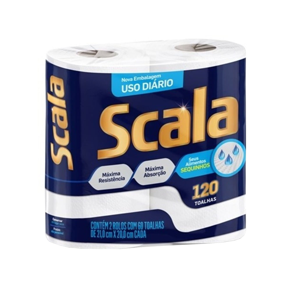 Encontraproduto.com.br - Papel Toalha Scala Folha Simples 21X20  2 Rolos