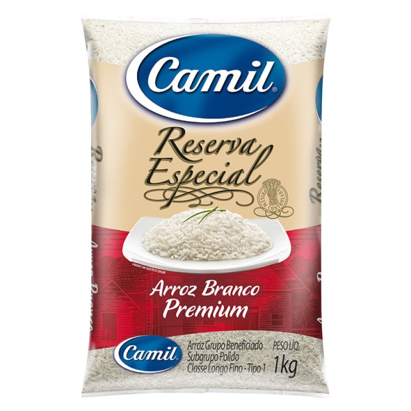 Encontraproduto.com.br - Arroz Branco Longo-fino Tipo 1 Reserva Especial Camil Todo Dia 1Kg