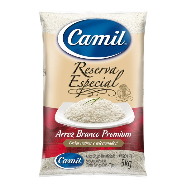 Encontraproduto.com.br - Arroz Camil Reserva Especial Tipo 1 Pacote com 5kg