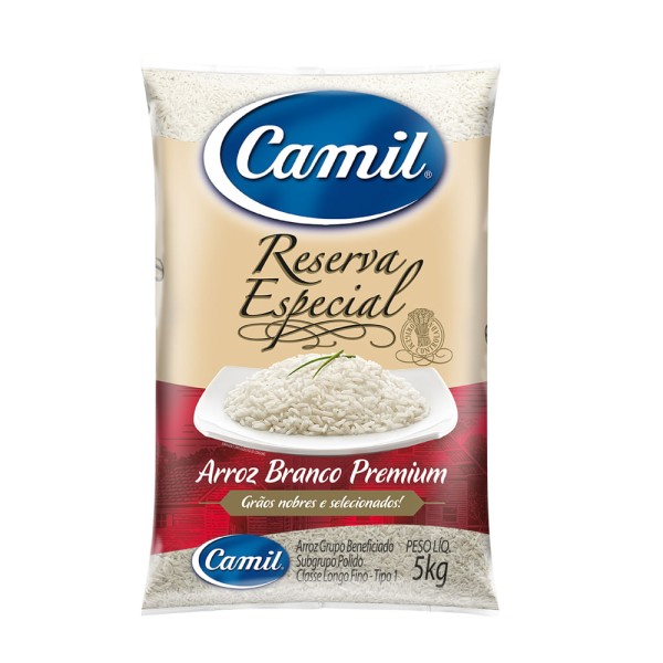 Encontraproduto.com.br - Arroz Camil Reserva Especial Tipo 1 Pacote com 5kg