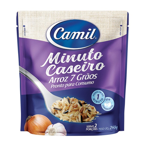 Encontraproduto.com.br - Arroz Minuto Caseiro Camil 7 Grãos Pacote com 240g