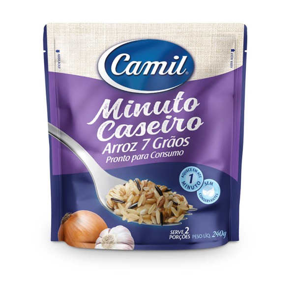 Encontraproduto.com.br - Arroz Minuto Caseiro Camil 7 Grãos Pacote com 240g