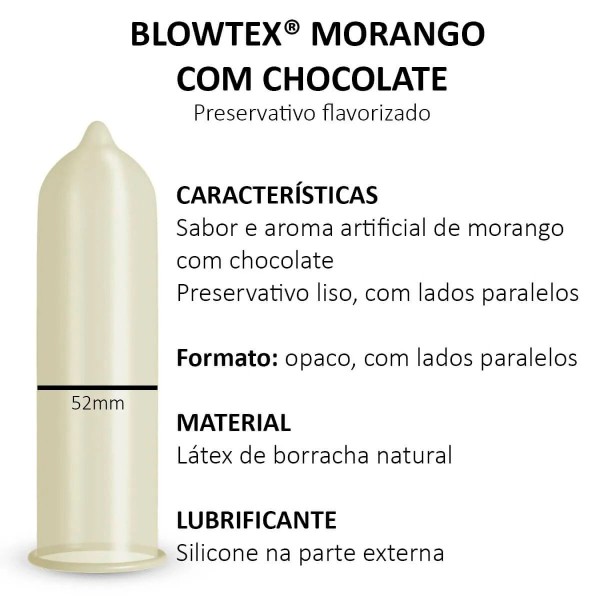Encontraproduto.com.br - Preservativo Blowtex Morango Com Chocolate Com 3 Unidades