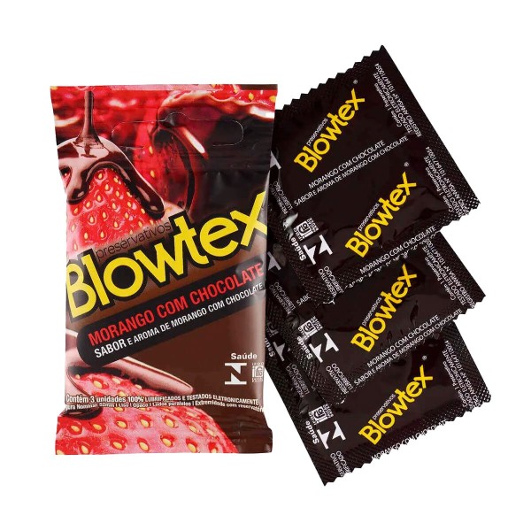 Encontraproduto.com.br - Preservativo Blowtex Morango Com Chocolate Com 3 Unidades