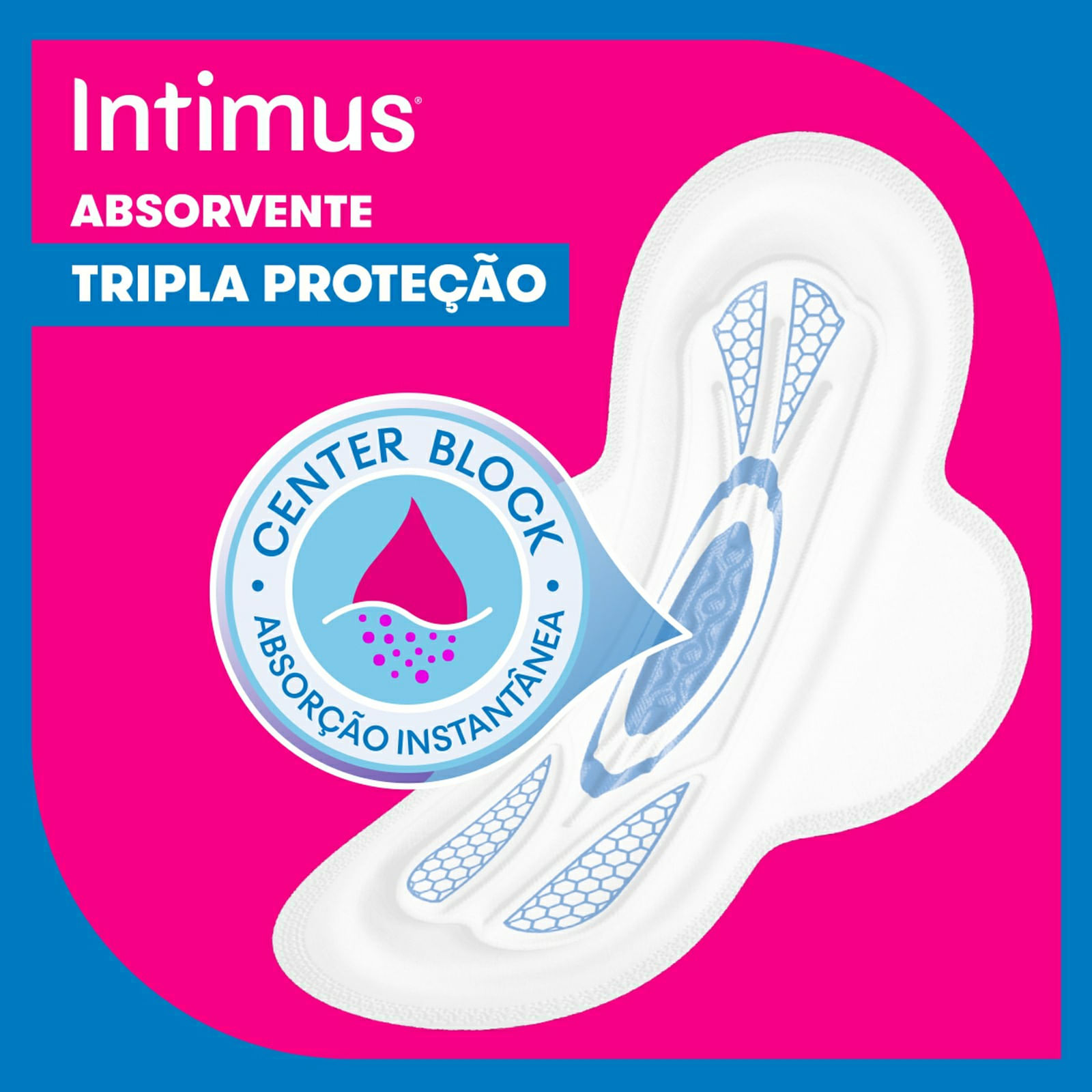 Encontraproduto.com.br - Absorvente Externo Intimus Tripla Proteção Suave Com Abas 8 Unidades