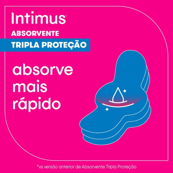 Encontraproduto.com.br - Absorvente Intimus Gel Tripla Proteção Cobertura Suave com Abas 8 unidades