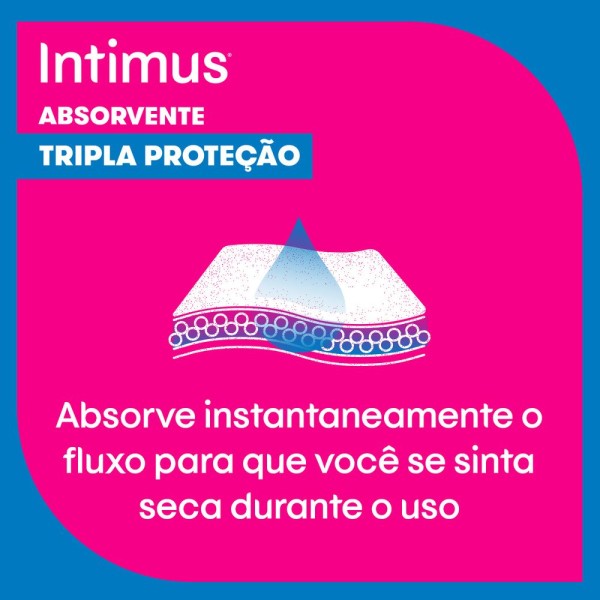 Encontraproduto.com.br - Absorvente Intimus Gel Tripla Proteção Cobertura Suave com Abas 8 unidades