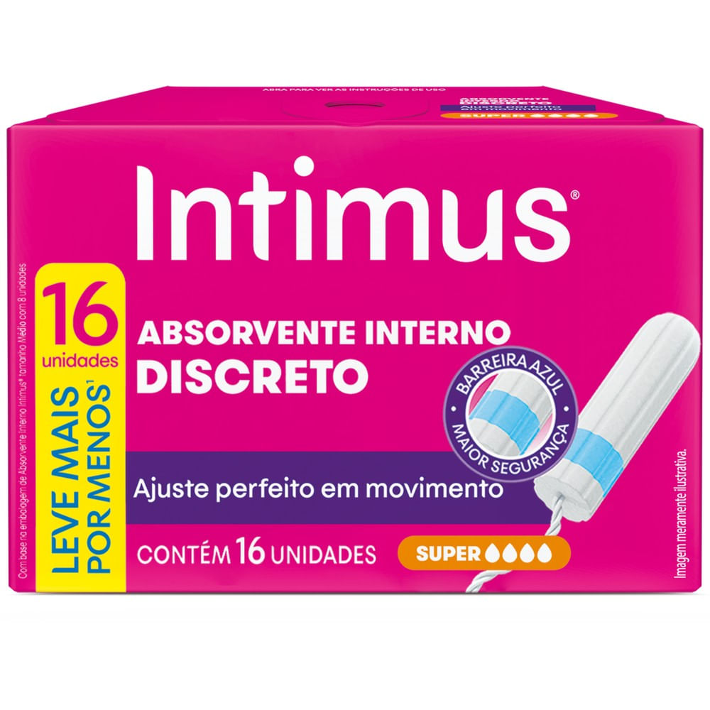 Encontraproduto.com.br - Absorvente Interno Intimus Super 16 Unidades