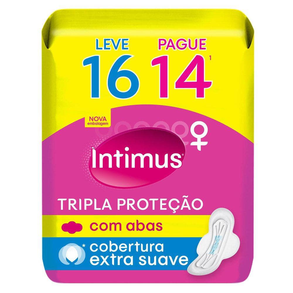 Encontraproduto.com.br - Absorvente Intimus® Tripla Proteção Suave C/Abas 16 Unidades